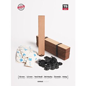 Ahşap Mum Fitili 15 Mm Genişlik – Nikel Kaplama Taban + 3m Bant | Cereus 75 Adet