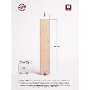 Ahşap Mum Fitili 18 Mm Genişlik – Profesyonel Mum Üretimi İçin | Cereus 15 Adet