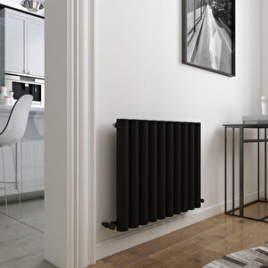 Odessa Yakıt Tasarruflu Premium Malzeme Alüminyum Radyatör 60x111cm Kumlu Siyah Siyah