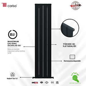 Angers Yakıt Tasarruflu Premium Malzeme Alüminyum Radyatör 180x49,5cm Kumlu Açık Gri