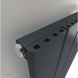 Angers Yakıt Tasarruflu Premium Malzeme Alüminyum Radyatör 180x49,5cm Kumlu Siyah Siyah