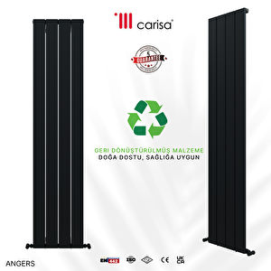 Angers Yakıt Tasarruflu Premium Malzeme Alüminyum Radyatör 180x49,5cm Kumlu Siyah
