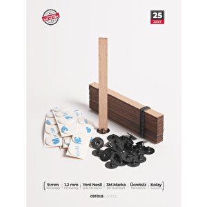 Ahşap Mum Fitili 9 Mm Genişlik – Şömine Çıtırtılı, Çelik Tabanlı | Cereus 25 Adet