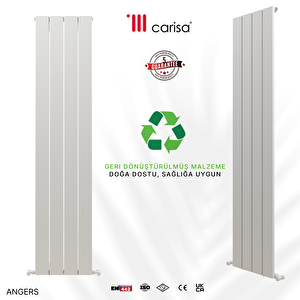 Angers Yakıt Tasarruflu Premium Malzeme Alüminyum Radyatör 180x49,5cm Kumlu Beyaz