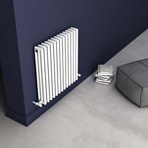 Tubulous Yakıt Tasarruflu Premium Malzeme Alüminyum Radyatör 60x58,5cm Kumlu Beyaz Beyaz