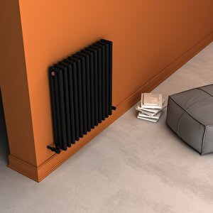 Tubulous Yakıt Tasarruflu Premium Malzeme Alüminyum Radyatör 60x58,5cm Kumlu Siyah Siyah