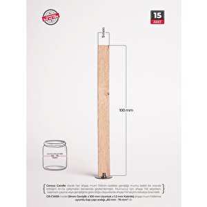 Ahşap Mum Fitili 9 Mm Genişlik – Şömine Çıtırtılı, Çelik Tabanlı | Cereus 15 Adet