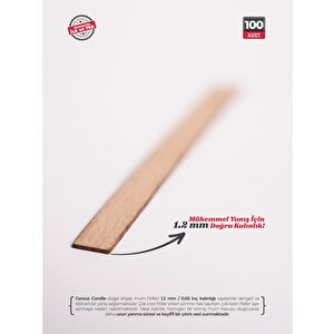 Ahşap Mum Fitili 9 Mm Genişlik – Şömine Çıtırtılı, Çelik Tabanlı | Cereus 100 Adet