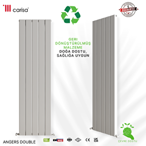 Angers Double Yakıt Tasarruflu Premium Malzeme Alüminyum Radyatör 180x69,5cm Kumlu Açık Gri