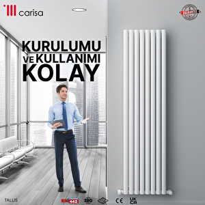 Tallis Yakıt Tasarruflu Premium Malzeme Alüminyum Radyatör 180x41cm Kumlu Beyaz Beyaz