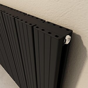 Chambord Double Yakıt Tasarruflu Premium Malzeme Alüminyum Radyatör 180x39,5cm Kumlu Siyah Siyah