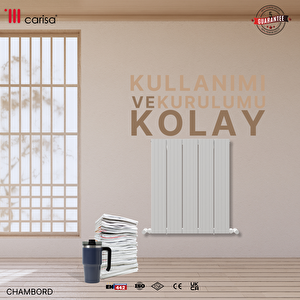 Chambord Yakıt Tasarruflu Premium Malzeme Alüminyum Radyatör 60x109,5cm Kumlu Beyaz Beyaz