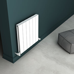 Angers Double Yakıt Tasarruflu Premium Malzeme Alüminyum Radyatör 60x59,5cm Kumlu Beyaz Beyaz