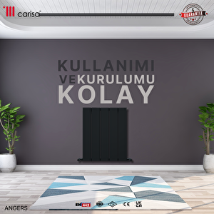 Angers Yakıt Tasarruflu Premium Malzeme Alüminyum Radyatör 60x39,5cm Kumlu Antrasit Antrasit