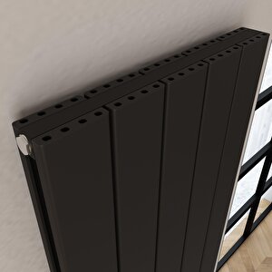 Angers Double Yakıt Tasarruflu Premium Malzeme Alüminyum Radyatör 60x109,5cm Kumlu Siyah Siyah