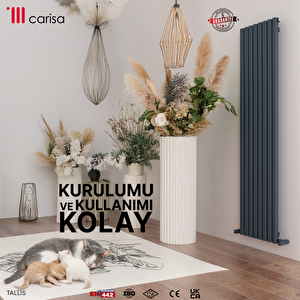 Tallis Yakıt Tasarruflu Premium Malzeme Alüminyum Radyatör 180x65cm Kumlu Antrasit Antrasit