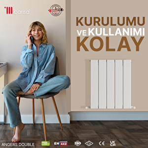 Angers Double Yakıt Tasarruflu Premium Malzeme Alüminyum Radyatör 60x109,5cm Kumlu Beyaz Beyaz
