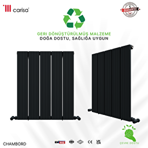 Chambord Yakıt Tasarruflu Premium Malzeme Alüminyum Radyatör 60x89,5cm Kumlu Siyah