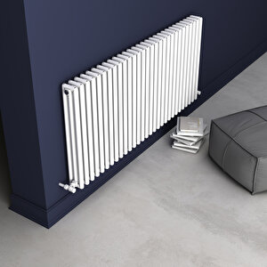 Tubulous Yakıt Tasarruflu Premium Malzeme Alüminyum Radyatör 60x130,5cm Kumlu Beyaz Beyaz