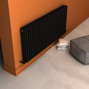 Tubulous Yakıt Tasarruflu Premium Malzeme Alüminyum Radyatör 60x130,5cm Kumlu Siyah Siyah