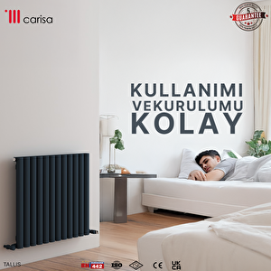 Tallis Yakıt Tasarruflu Premium Malzeme Alüminyum Radyatör 60x119cm Kumlu Antrasit Antrasit