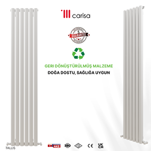 Carisa Tallis Yakıt Tasarruflu Premium Malzeme Alüminyum Radyatör 60x119cm Kumlu Beyaz