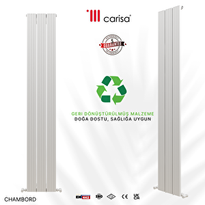 Chambord Yakıt Tasarruflu Premium Malzeme Alüminyum Radyatör 180x49,5cm Kumlu Beyaz