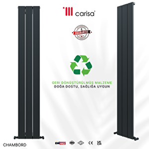 Chambord Yakıt Tasarruflu Premium Malzeme Alüminyum Radyatör 180x49,5cm Kumlu Siyah