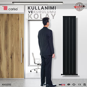 Angers Yakıt Tasarruflu Premium Malzeme Alüminyum Radyatör 180x39,5cm Kumlu Antrasit Antrasit