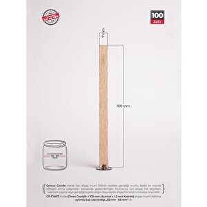 Ahşap Mum Fitili 7 Mm Genişlik – Nikel Tabanlı + 3m Bantlı | Cereus 100 Adet