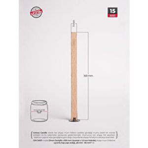 Ahşap Mum Fitili 7 Mm Genişlik – Nikel Tabanlı + 3m Bantlı | Cereus 15 Adet