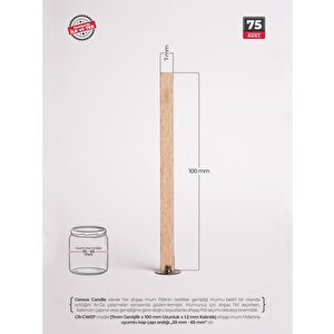 Ahşap Mum Fitili 7 Mm Genişlik – Nikel Tabanlı + 3m Bantlı | Cereus 75 Adet