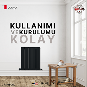 Chambord Yakıt Tasarruflu Premium Malzeme Alüminyum Radyatör 60x69,5cm Kumlu Antrasit Antrasit