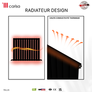 Carisa Tallis Yakıt Tasarruflu Premium Malzeme Alüminyum Radyatör 60x131cm Kumlu Siyah