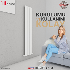 Chambord Yakıt Tasarruflu Premium Malzeme Alüminyum Radyatör 180x39,5cm Kumlu Beyaz Beyaz