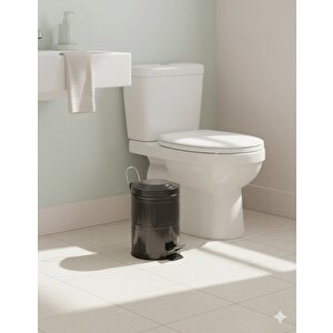 Vintage Siyah Pedallı Çöp Kovası – Paslanmaz Metal, 5 Litre Çıkarılabilir İç Kova (18,5 Cm X 24 Cm)