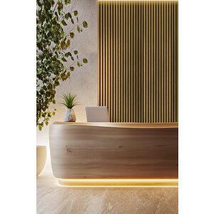 Mdf Ahşap Akustik Duvar Paneli 60x275 Cm - Gold (pvc)