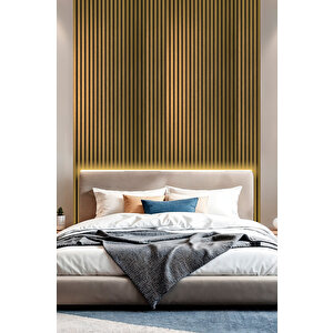 Mdf Ahşap Akustik Duvar Paneli 60x275 Cm - Gold (pvc)