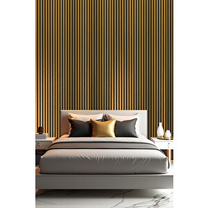Mdf Ahşap Akustik Duvar Paneli 60x275 Cm - Gold (pvc)