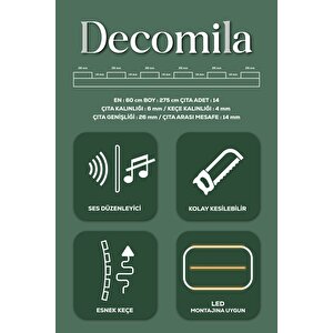 Mdf Ahşap Akustik Duvar Paneli 60x275 Cm - Gold (pvc)