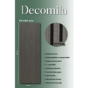 Mdf Ahşap Akustik Duvar Paneli 100x275 Cm - Gri Meşe 100x275 cm