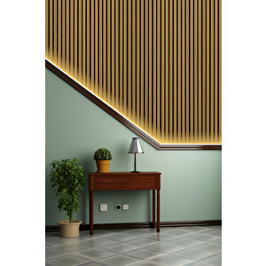 Mdf Ahşap Akustik Duvar Paneli 60x275 Cm - Teak