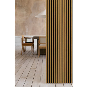 Mdf Ahşap Akustik Duvar Paneli 100x275 Cm - Teak