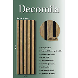 Mdf Ahşap Akustik Duvar Paneli 60x275 Cm - Asos