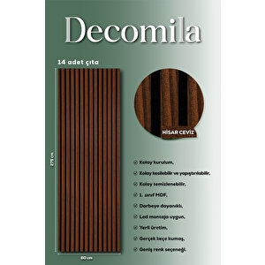 Mdf Ahşap Akustik Duvar Paneli 60x275 Cm - Hisar Ceviz