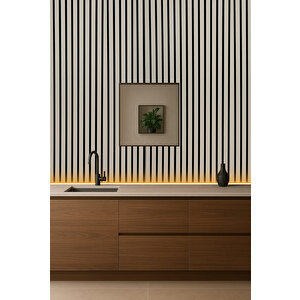 Mdf Ahşap Akustik Duvar Paneli 100x275 Cm - Soft Gri (pvc) 100x275 cm