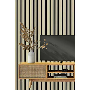 Mdf Ahşap Akustik Duvar Paneli 100x275 Cm - Krem Krem