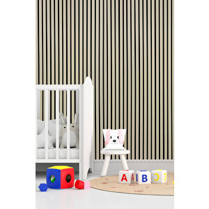 Mdf Ahşap Akustik Duvar Paneli 100x275 Cm - Krem