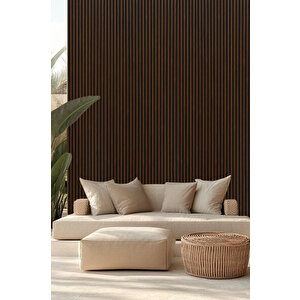 Mdf Ahşap Akustik Duvar Paneli 60x275 Cm - Ceviz