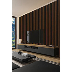 Mdf Ahşap Akustik Duvar Paneli 60x275 Cm - Ceviz